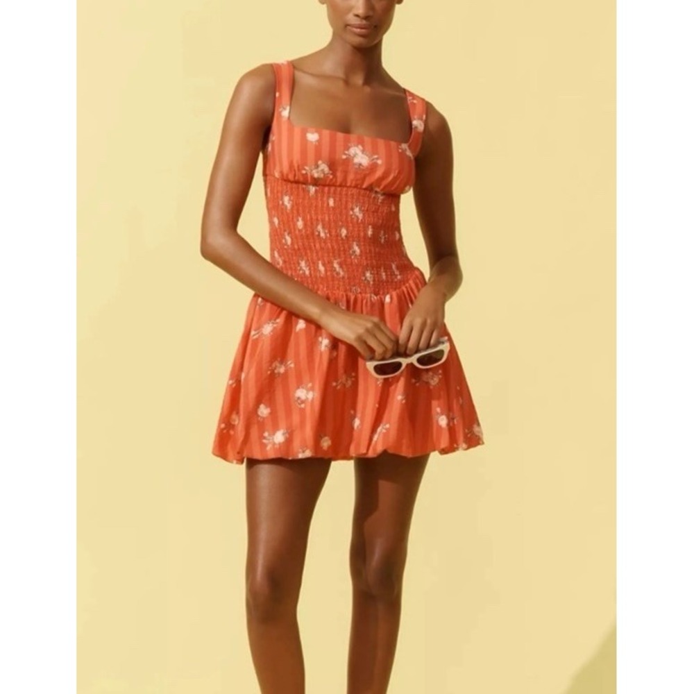 MAEVE By Anthropologie Square-Neck Smocked Mini Dress Women's Size S‎ Pet $158